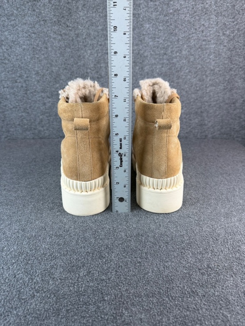 Rare Silent D Peato‎ Women’s Tan Suede Platform Boots Size 8/8.5US|39 EU - Picture 4 of 9